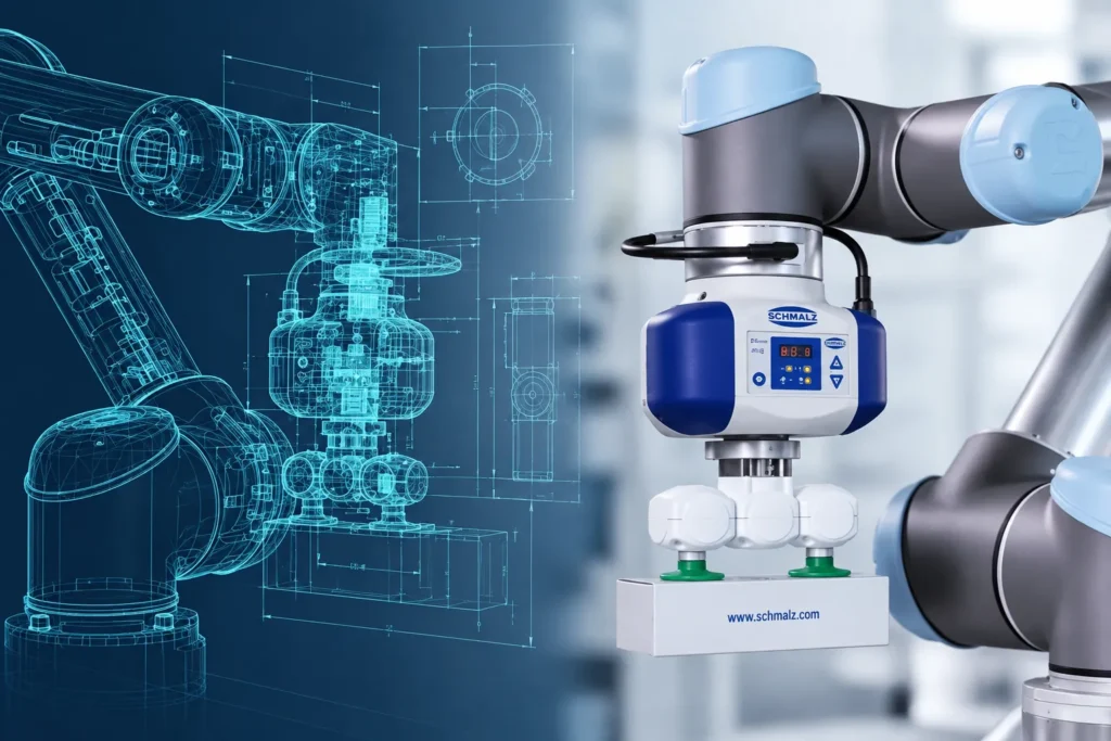 CAD-terv és Schmalz vákuumos robotmegfogó