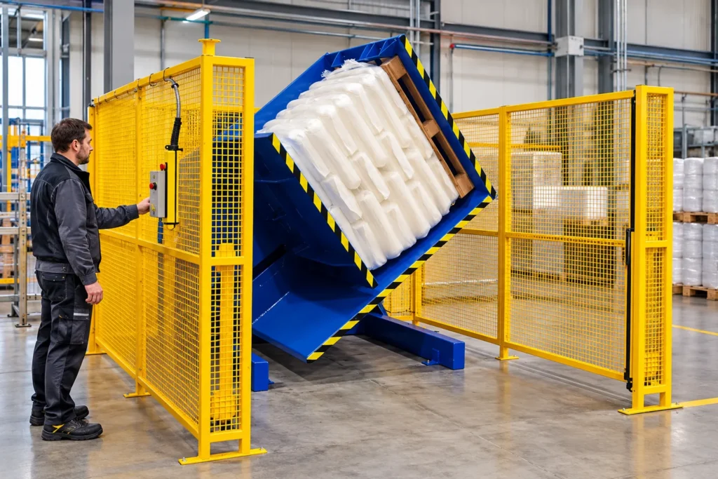 PremierPallet raklapforgató gép működés közben